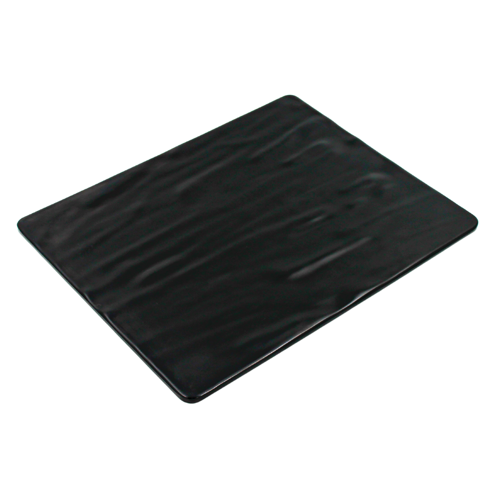 Platon rectangular 32 x 25 cm melamina negra mate con textura sondemesa